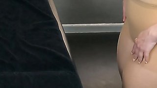 Masseur Grinding Dick on Her Ass & Fingering Her Pussy on Massage Bed