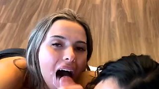 Real amateur blonde gives a hot POV blowjob on the train