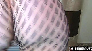 Big-eyed PAWG interracial gangbang