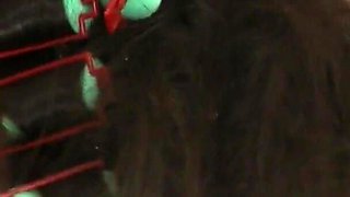Two sexy lesbian shares one huge cock and does anal fuck in the kitchen