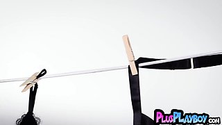 Impressive platinum-blonde doll unveiled sizzling assets after posing in enticing underwear