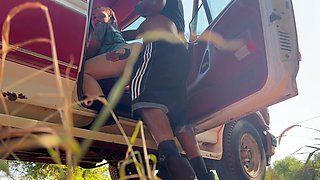 Stop Back Roading and Fuck Me - Outdoor Sex Almost Caught