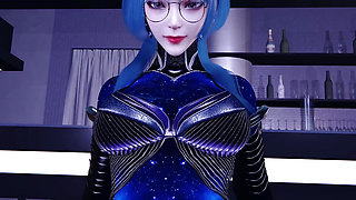 3D Big Boobs Slut Cosplay Model Show Her New Perfect Tattoo