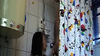 Sensual german couple fucking under the hot shower water