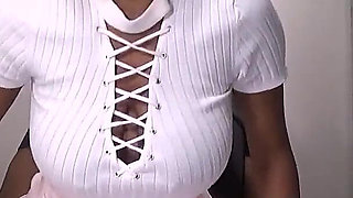 Pressuring Step Sister for Kinky Wet Pussy Fucking, Point of View Blowjob on Restroom Toilet, Debauched Taboo Sex in Pink Dress