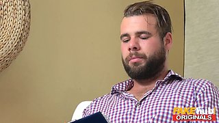 Fakehub - luxurious young blond working at reception of massage salon gets horny for well known czech hockey player and gets her adorable soft Natural Tits and jiggly ass out to oil up his Big Cock and rail to climax starring Chrissy Fox