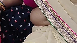 Indian Bhabhi Cheat Hubby Sex with Devar in Saree with Hindi Audio