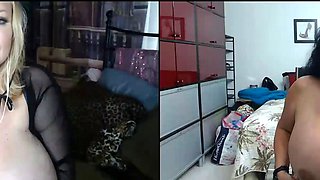 Brunette dominatrix punishes big boobed blonde Bibi Miami
