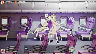 Chubby busty stewardess gives me a delicious blowjob on the plane (Fuckerman Skyfuck #1) - Jazziuu