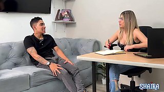 Shaira gives Tommy Vergass big cock a workout with her big Colombian tits