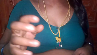 Tamil Aunty Squeezing Her Breasts When She Is Alone and Unable to Control Her Emotions