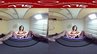 Facesitting; Solo Body Stocking Lace Mature Shaved Pussy