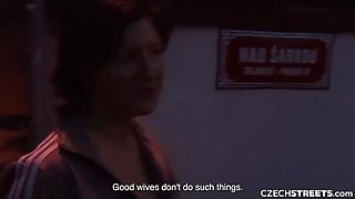 Hot MILF Charlotta Phillip Swallows Cum in Public - Czech Streets POV Blowjob