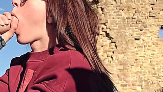 Amateur Whore Wants Cock Public Deepthroat with Stranger