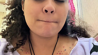 Gassy Milk-intolerant Girl on the Toilet and Farting