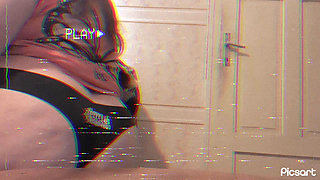 Big ass in new sexy black thongs