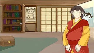 Cartoon hentai featuring a four element trainer and a sexy slave