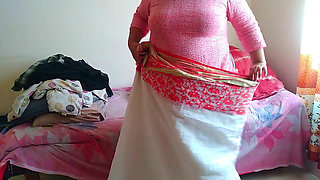 Trying My Delicious Pussy & Huge Boobs in Her Bedroom While She Was Packing Clothes - Romantic Fuck & Cum