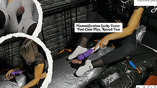 Post-cum Mummification: Socks Tease and Frustration, Round 2 - Mistress Julia