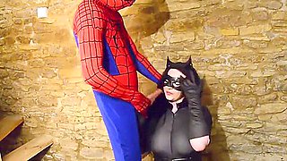 British slut fucked by Spiderman dressed as Catwoman