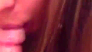 Busty Babe Slurps Fresh Semen