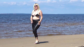 Big Leather Ass - Walk Beach