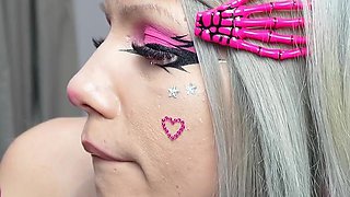 Sweet Emo Girl Vasya Sylvia Tests Her Holes for Strength - Double Penetration
