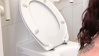 Chubby German Amateur Fucked on the Toilet