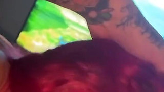 Brazilian Redhead Sucks Thick Cock Before Riding