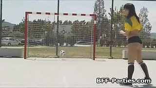 Football training turns to hot orgy