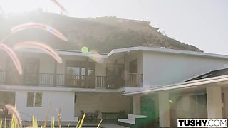 Small-titted Kristen Scott goes for intense ass fuck in the bedroom