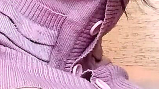 Quick Lesbian Sex in the Kitchen with a Strap-on