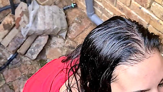 Teen Ally Mouth Piss and Cock Sucking, POV