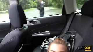 Hunt4k. hunter entices blonda at shopping center for dirty