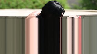 Busty Anissa Kate And Kira Queen Share Glass Dildo By The Pool Gp2836