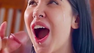 Too much cum for sexy face