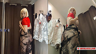 Sexy girl Try on haul transparent clothes without panties