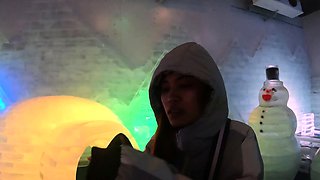 Thai girlfriend gives her white boyfriend a footjob and more