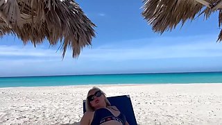 Alexa Bunny - Hot Blonde Masturbate On The Public Beach Of The Ocean