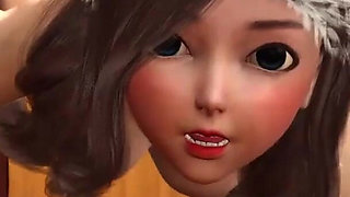 Santa Claus plays with a super cute nerdy girl