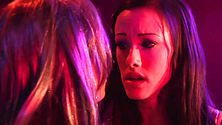 Submissive girl to her 2 mistress in the leather sexy outfit. She feels that torment