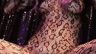 Rebecca Diamante Sexy Catsuit and Red Leather High Heels Ita