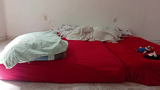 Mexican mother-in-law cleaning guest room in thong 4
