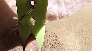 Inserting a Small Cup Into the Wet Pussy