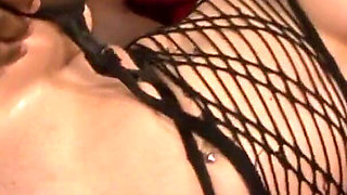 Double penetration for this horny blonde whore