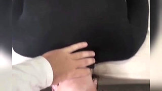 Step mom gets throat fucked by sons big cock! Then takes it in her tight hairy pussy!