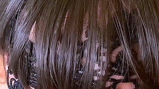 Public blowjob from an amateur brunette babe in POV video