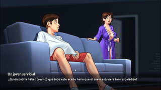 masturbation next to a perverted Milf who helps me - Summertime saga