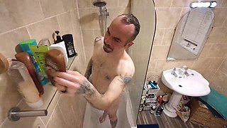 Steamy shower session with a hot milf stepmom and intense doggy-style