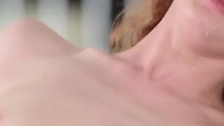 Innocent redhead babe Abbey Rain fucked while gaming
